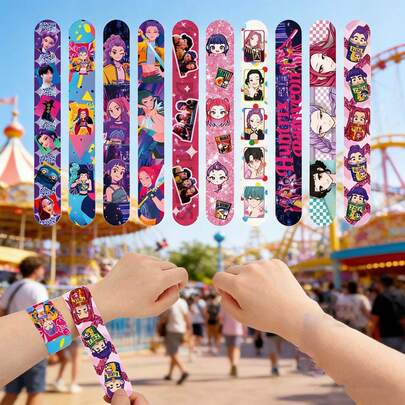 Hasbro 24 chiếc vòng tay nhựa hình nhân vật hoạt hình nhóm nhạc thần tượng K-Pop, mềm mại và thoải mái khi đeo, chế tác tinh xảo, đồ chơi, văn hóa nhạc Pop Hàn Quốc, lễ Phục Sinh, quà tặng lễ Phục Sinh, đồ nhét giỏ quà Phục Sinh, đồ nhét trứng Phục Sinh, quà tặng tiệc Phục Sinh, tiệc theo chủ đề, sinh nhật, kỷ niệm.