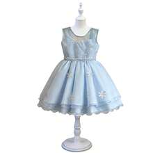 Children's Dress Frozen Princess Luxury Party With Cape - Blue - View 7