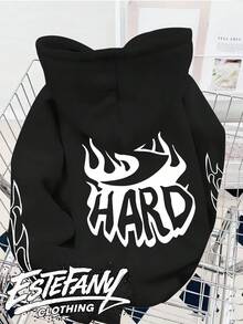 Street Style Drip Hard Fire Sweatshirt, Street Art, Hip Hop, Unisex, Men's And Women's, 100% Cotton, Premium Top Streetwear, New Release, Immediate Shipping, Various Colors!! - 黑色 - 查看 1