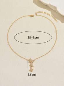 Dây chuyền hình bướm đính đá CZ màu vàng đồng dành cho nữ, kiểu dáng thả rủ tinh tế, trang sức pha lê sang trọng. - Vàng - Xem 2