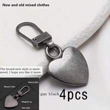 4/5/6Pcs Heart-Shaped Zipper Pulls With Small Hole, Semi-Automatic Detachable Zipper Head, Suitable For Replacing Zippers On Bags, Jackets, Clothes, Shoes And Boots, Pendant Zipper Pulls - Multicolor - View 13