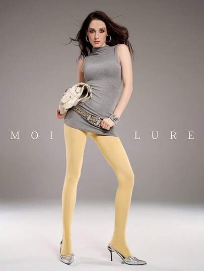 1双女士高腰塑形连裤袜 - 日常通勤必备，时尚显瘦美腿