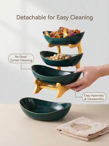 XIYIJIA Multi-Layer Fruit Plate, Home Living Room Snack Candy Tray, Creative Desktop Storage Organizer, Party Dessert Cake Display Rectangular Basket - 3 Layers - View 9