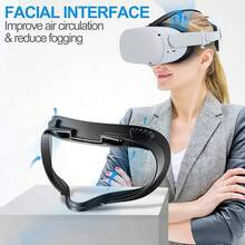 Face Interface For Oculus/Me-Ta Quest 2, Air-Circulation Design Face Cushion Pad With Sweatproof PU Foam - Comfortable VR Headset Accessory Replacement - View 4