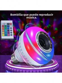 Bocina Bluetooth 12w RGB Bombilla Led Inteligente Inalámbrico Controlador Fiesta Dormitorio Aula - Tipo de Enchufe A Japonés (100V) - Ver 6