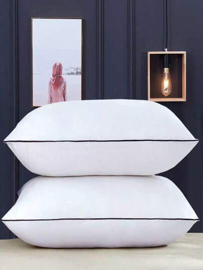 Almohada de calidad hotelera de lujo, suave y de apoyo de alta calidad, hecha de tela de algodón agradable a la piel, adecuada para dormir en la parte trasera y el estómago