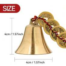 Nuevo Feng Shui 2026 Campana de viento para la riqueza, campana artesanal y 5 monedas de la suerte - Atractor de prosperidad tradicional chino, decoración auspicios sin batería para el hogar o el jardín, trae bendiciones y bienestar - General - Ver 2