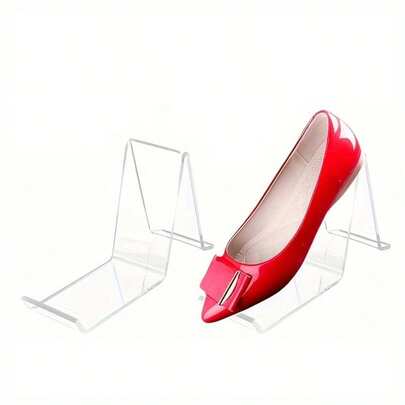 1/2 Transparent Acrylic Shoe Display Rack, Transparent Sandal Display Rack, High Heel Shoe Display Rack, Shoe Storage Rack, Suitable For Home, Shopping Mall