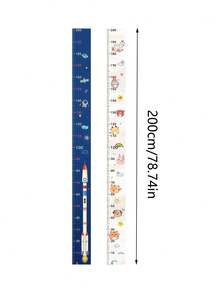 1pc Baby/Kids Room Height Ruler Wall Sticker, Full Sheet Self-Adhesive Removable Decal, Non-Damaging Wall Height Measurement, Creative Cartoon Space, Planet, Cute Animal Design, Suitable For Bedroom, Living Room, Nursery - Multicolor - View 8