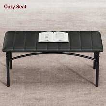 Juego de mesa para comedor para 4 personas con sillas tapizadas y banco, juego de mesa rectangular para cocina, ideal para espacios pequeños, apartamento, estudio o rincón de desayuno - Negro - Ver 7
