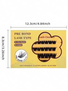 DIY个人睫毛嫁接套装：48片自粘式睫毛簇，D型卷翘，自然外观，10-16毫米混合长度 - 查看 8