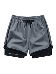 Shorts deportivos de mujer nuevos de verano con bolsillo interior, ropa casual para exteriores - Gris Oscuro - Ver 2