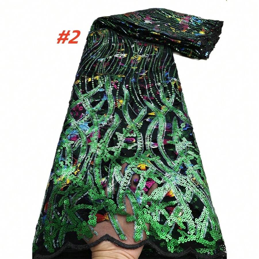 高品质法国网纱蕾丝面料，非洲刺绣尼日利亚亮片网纱蕾丝材料，适合缝制派对礼服