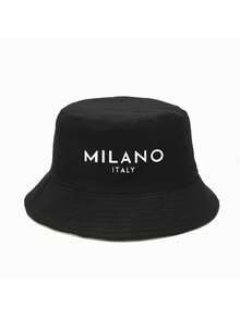 1 Pair Of Gender-Neutral, Solid-Colored, Double-Sided, Stylish Milan Print Bucket Hats, Suitable For Everyday Wear During Spring And Summer.,Beach,Vacation - Multicolor - View 2
