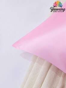 1pc 100% Premium Silky Smooth Solid Color Pillowcase Without Filling, Faux Silk Soft & Breathable Envelope Closure Pillow Cover, Suitable For Bed, Home, Sofa, Farmhouse Style, 20" X 54", Decorative Pillow Sham For Women & Men, Machine Washable (Pillow Insert Not Included) - Pink - View 6