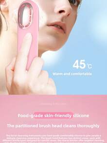 USB Rechargeable Electric Silicone Facial Cleansing Brush Product Description - Hồng - Xem 2