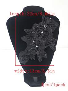 1件/包，14种颜色可选，新款串珠刺绣多色管珠、水晶亮片、水钻刺绣贴花，适用于DIY服装、婚纱配饰，长度：22厘米/8.66英寸，宽度：13厘米/5.5英寸 - 彩色 - 查看 31