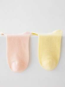 5 Pairs Breathable Thin Candy Color Macaron Girls Socks, 1-16 Years Old Children's Spring/Summer Mesh Socks, Moisture-Wicking Casual Sports Socks - Multicolor - View 5