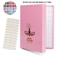 Papan Display Kartu Warna Kutek 120 Warna, Buku Kutek Gel dengan 120 Buah Kuku Palsu, Papan Sampel Warna Kutek Salon Kuku Profesional - View 13