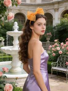 D EXCEED 1/3/4/6/8/12 Pieces Of 50s Lace Bow Hairpiece, Lady's Feather Net Silk Ribbon Kentucky Derby Hat Tea Party Halloween Gift, 80s Retro Party Outfit Accessories Lace Hairpiece - Lace Bow Headband - View 10