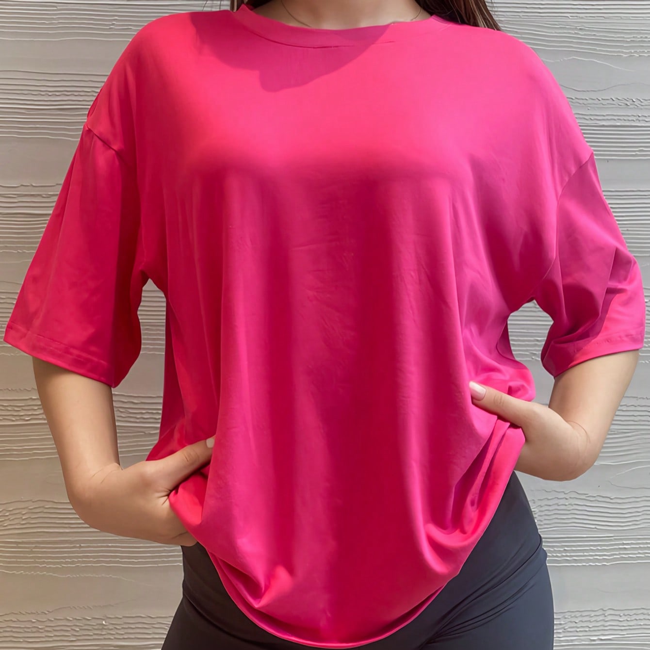 Camiseta deportiva de manga corta, negra y holgada