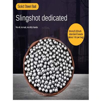 1000pcs/500/300/200/100 Hunting/Target Airsoft BBs, Steel Balls, 100 Pcs 8mm Bright Precision Steel Balls, Suitable For Slingshot, Slingshot Accessories, Target Shooting Practice, Slingshot Ammo, Compact Size, Smooth Surface, Slingshot Hunting, Outdoor Sports, Target Shooting Practice Ammo, High Quality Steel, Durable Structure, Shooting Accessories, Slingshot Hobbyist, Hunting Supplies Pro Slingshot