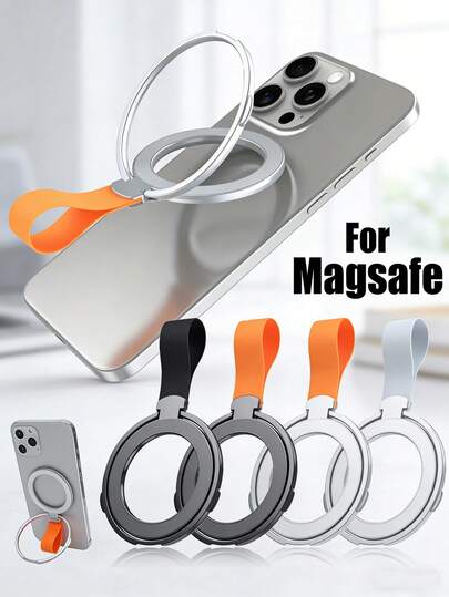 حامل هاتف معدني مغناطيسي قابل للطي وللدوران 360 درجة، مناسب لهواتف آيفون والأندرويد، مع مغناطيس قوي ومسند متعدد الزوايا، إكسسوار هاتف مضاد للسقوط