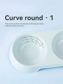 1pc Pack Plastic Pet Bowls For Dogs, Cats, Small Dogs And Kittens – Non-Slip Double Bowl Design, Durable And Splash-Proof Food And Water Containers - 1L - View 11