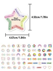 60 sztuk kojących naklejek sensorycznych o świeżych i uroczych wzorach – idealne na gitary, etui na telefony, albumy, laptopy, walizki i spersonalizowane dekoracje na biurko - Wielokolorowe - Zobacz 7