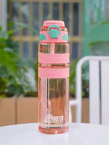 1個約900ml/30OZ戶外騎行塑膠水瓶,易開蓋,附蓋衛生,附攜帶繩方便攜帶,瓶身印有刻度,適用於戶外騎行、野餐、露營、健身運動、辦公室等 - 彩色 - 查看 8
