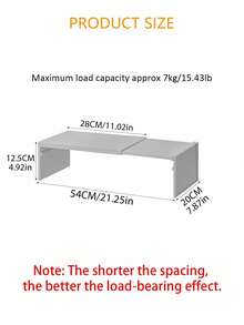[Popular Choice] 1pc/2pcs/Expandable Kitchen Organizer Rack, Plastic Countertop Cabinet Organizer With Adjustable Divider Shelves For Spices And Cookware Storage, No Assembly Required, Tiered Shelf, Utensil Rack - Multicolor - View 3