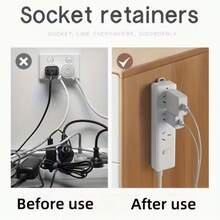 1/6/8pcs Ultra-Strong Adhesive Power Strip Holder - No-Drill Wall Mount & Damage-Free Removal, Durable Minimalist Cable Organizer For Home Office & Gaming Setup, Space-Saving Socket Rack - A - View 8