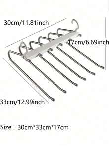 Stainless Steel Pant Rack, Multi-Layer Foldable Pant Hanger, Effectively Saves Wardrobe Space, Wardrobe Storage Solution, Multi-Function Pant Rack, Home Pant Rack - Multicolor - View 4