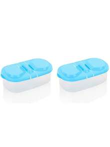 1 pieza Recipiente de almacenamiento de alimentos hermético de doble capa con tapa, organizador de cocina multifuncional de plástico para refrigerador - Multicolor - Ver 24