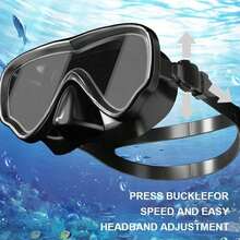 Adult Diving Mask, Tempered Glass One-Piece Mask, Anti-Fog Waterproof For Outdoor Sports, Water Sports, Swimming, Beach Essentials, Beach Accessories, Pool Float - 白色防霧 - 查看 7