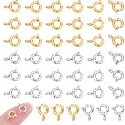 Ad Beads Spring Clasps 14k Gold Plated And Silver Plated With Open Jump Ring,Used For Jewelry Making