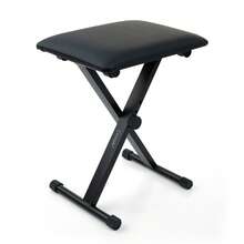 Crystals Adjustable Piano Stool Keyboard Bench With Padded Seat – Foldable Metal Music Chair For Keyboard, Piano & Drum - Black - View 1