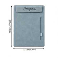 Customized Text Logo Magnetic Loose-Leaf Binder A4 File Folder, Built-In Pen Holder, Customized Logo Leather Conference Pad Clipboard, Business Loose-Leaf Organizer, Magnetic Closure, Name Tag Style Label, Corporate Gift, Portable Writing Pad, Multi-Function Business Card Holder, Business Office Organizer, High-End Business Gift Customization - Multicolor - View 7
