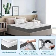 Colchón Para Cama Matrimonial Memory Foam 190*135*15cm Blanco,Alta Resistencia y No es Fácil Colapsar - Blanco - Ver 6
