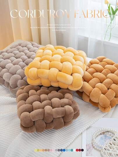 1PC Soft Plush Knot Pillow | Decorative Braided Cushion For Boho Home