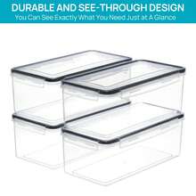 4PCS X 3.5 L Airtight Food Storage Containers With Lids, For Spaghetti , Dry Food, Flour And Sugar Plastic Canisters Organizer, Air Tight Kitchen Pantry Organization,Mother's Day Gift. - 查看 4