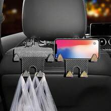 1个闪亮汽车座椅靠背挂钩，手机支架，可用于放置钱包和手提包，汽车头枕挂钩，经久耐用 - A - 查看 9