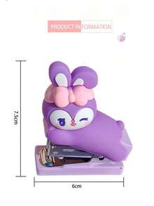 1 Pc Mini Capybara Doll Stapler Cartoon Bear Rabbit Duck Portable Binder Office Binding Tools School Campus Series Back To School Essential Gifts For Students Returning To School - One-size - View 3