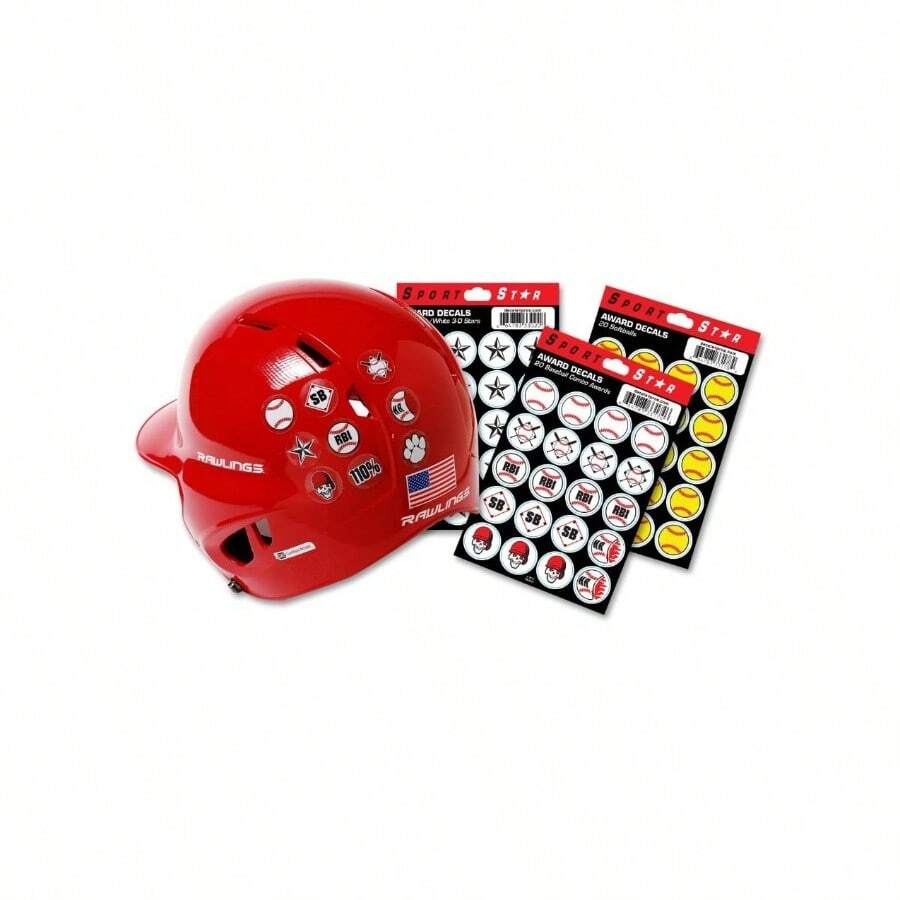 Baseball/Softball Helmet Award Decals 40 Stickers - Baseball Combo - View 1