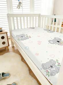 1PC Baby Bedding, 110g Cute Sloth Patterned Baby Single Bed Sheet, Made Of Polyester Material With Digital Printing, Suitable For Baby Holiday Gifts, Bedroom Baby Crib In All Seasons, No Pillowcase - Multicolor - View 2