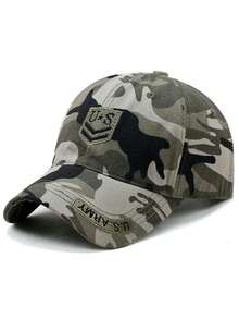 1顶迷彩刺绣字母棒球帽，透气可调节高尔夫网球遮阳帽，户外夏季时尚弯檐帽 - 多色 - 查看 13