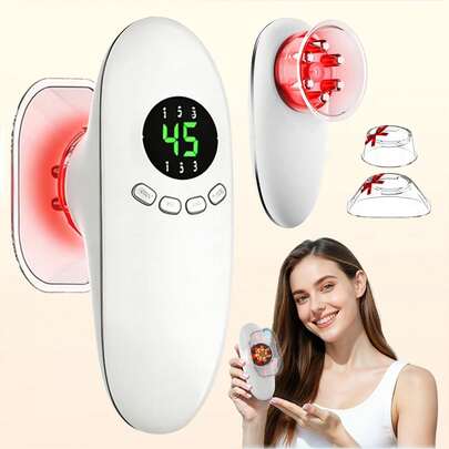 4-In-1 Smart Slimming Device - Lymphatic Detox Massager, With 4 Adjustable Functions: Heating, Cupping, Red Light, And EMS Massage, Suitable For Abdomen, Waist, Arms, Legs And Face, Reduce Excess Fat, Relieve Muscle Tension, Tighten Skin