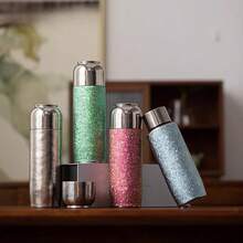 450毫升纯钛保温杯，便携式茶杯，带茶漏，办公/家用，礼盒包装 - 璀璨紅粉 - 查看 6