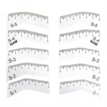 5pcs Eyebrow Stencils, Microblading Measuring Ruler, Beginner Eyebrow Shaping Stencils, Eyebrow Shape Auxiliary Design Ruler, Transparent Eyebrow Shaping Ruler - Clear - View 5