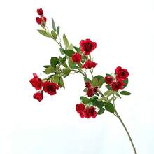 1 Buquê/3 Buquês de Mini Rosas, Hastes de 66 cm, Flores Artificiais Realistas, Fáceis de Instalar e Limpar, Ideais para Fotografia, Decoração de Mesa de Jantar, Decoração de Centro de Mesa, Decoração de Festas, Criando um Ambiente de Primavera/Verão - Vermelho - Ver 1